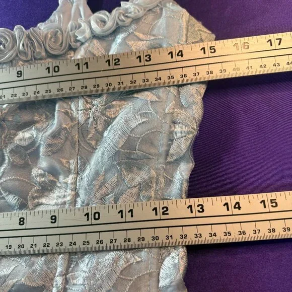 VTG📌 Aspeed Iridescent Organza 90s Fitted Corset-Style Bodice Prom Formal Gown - Picture 12 of 16